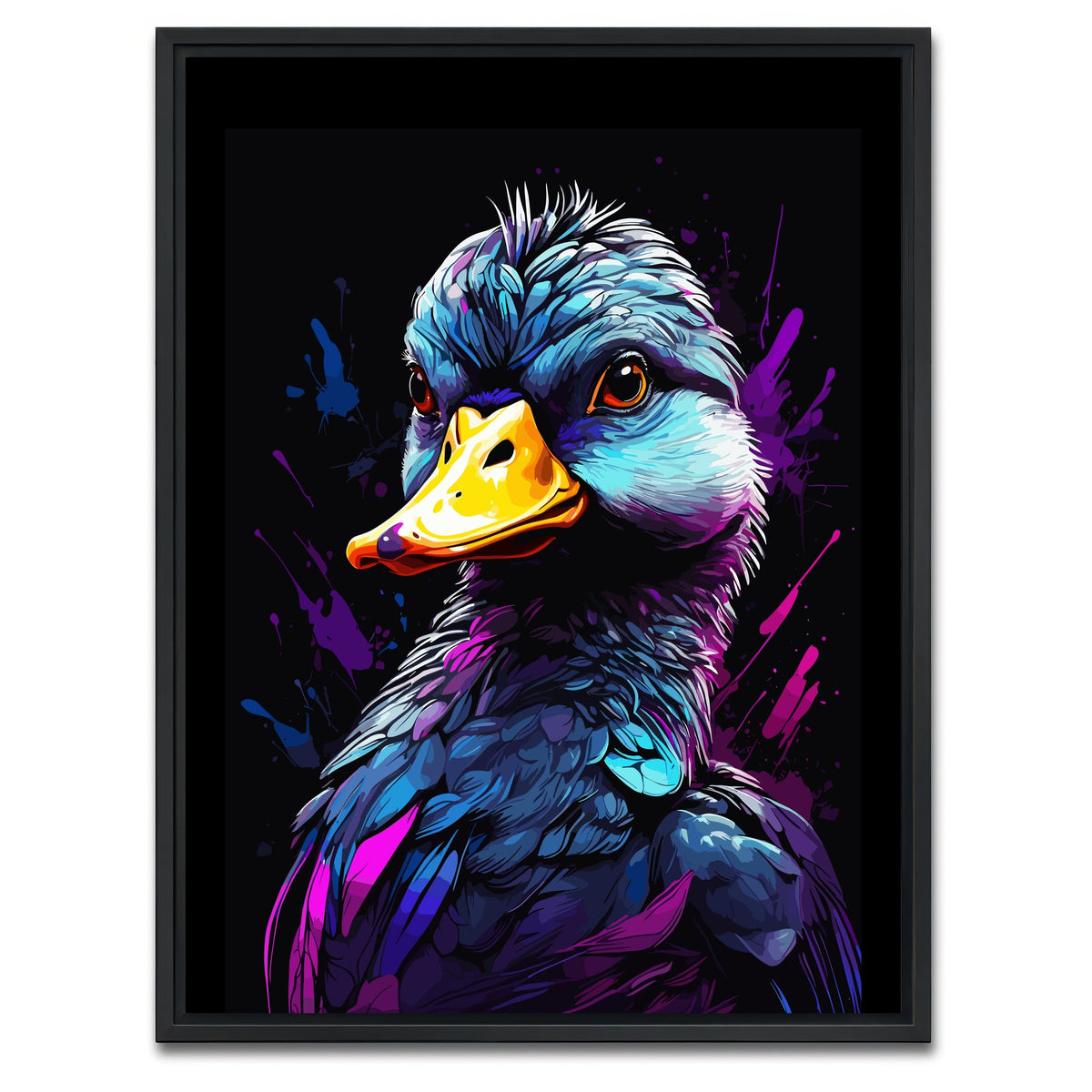 AUTO-MOCKUP WHITE | Duck Animal Colorful | 1 Piece | Black Framed Canvas | group=3x4