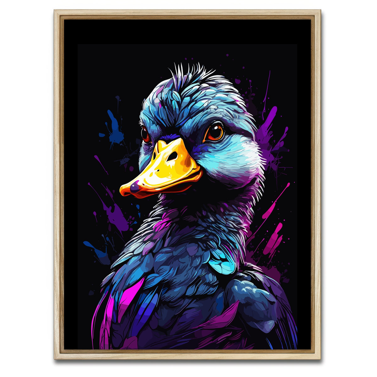 AUTO-MOCKUP WHITE | Duck Animal Colorful | 1 Piece | Natural Framed Canvas | group=3x4