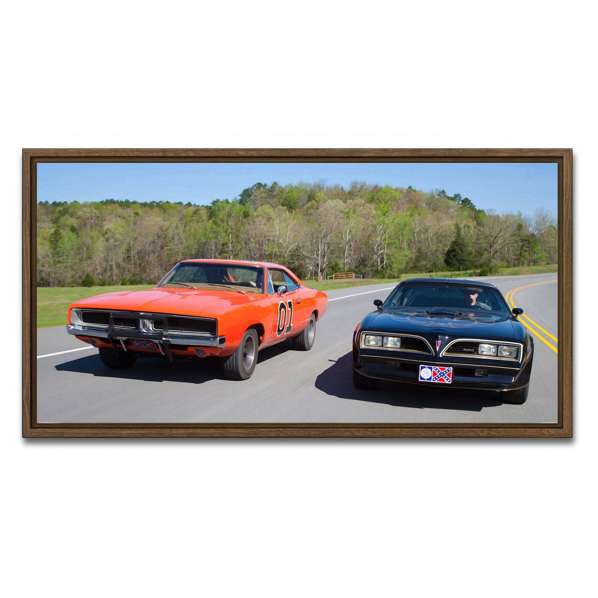 AUTO-MOCKUP WHITE | Dukes - Smokey | 1 Piece | Walnut Framed Canvas | group=2x1