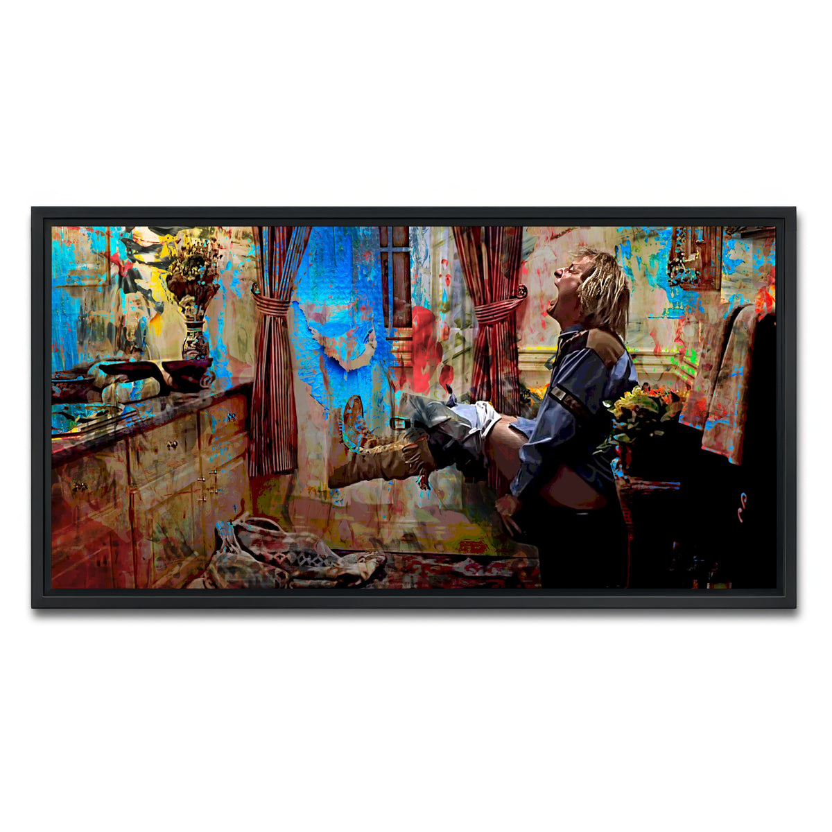 AUTO-MOCKUP WHITE | Dumb & Dumber Bathroom Decor | 1 Piece | Black Framed Canvas | group=2x1