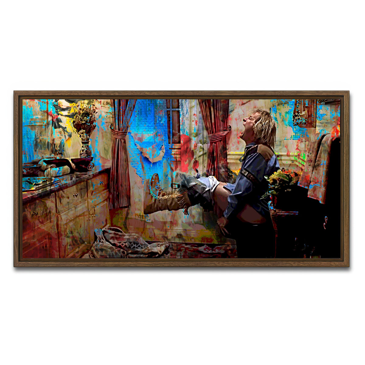 AUTO-MOCKUP WHITE | Dumb & Dumber Bathroom Decor | 1 Piece | Walnut Framed Canvas | group=2x1
