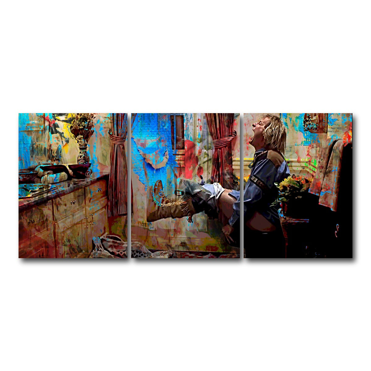AUTO-MOCKUP WHITE | Dumb & Dumber Bathroom Decor | 3 Piece | Gallery Wrap Canvas | group=18x24