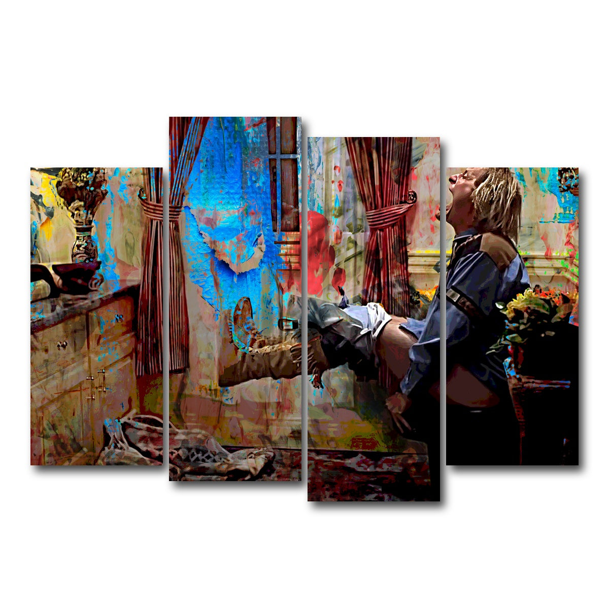 AUTO-MOCKUP WHITE | Dumb & Dumber Bathroom Decor | 4 Piece | Gallery Wrap Canvas | group=4_normal