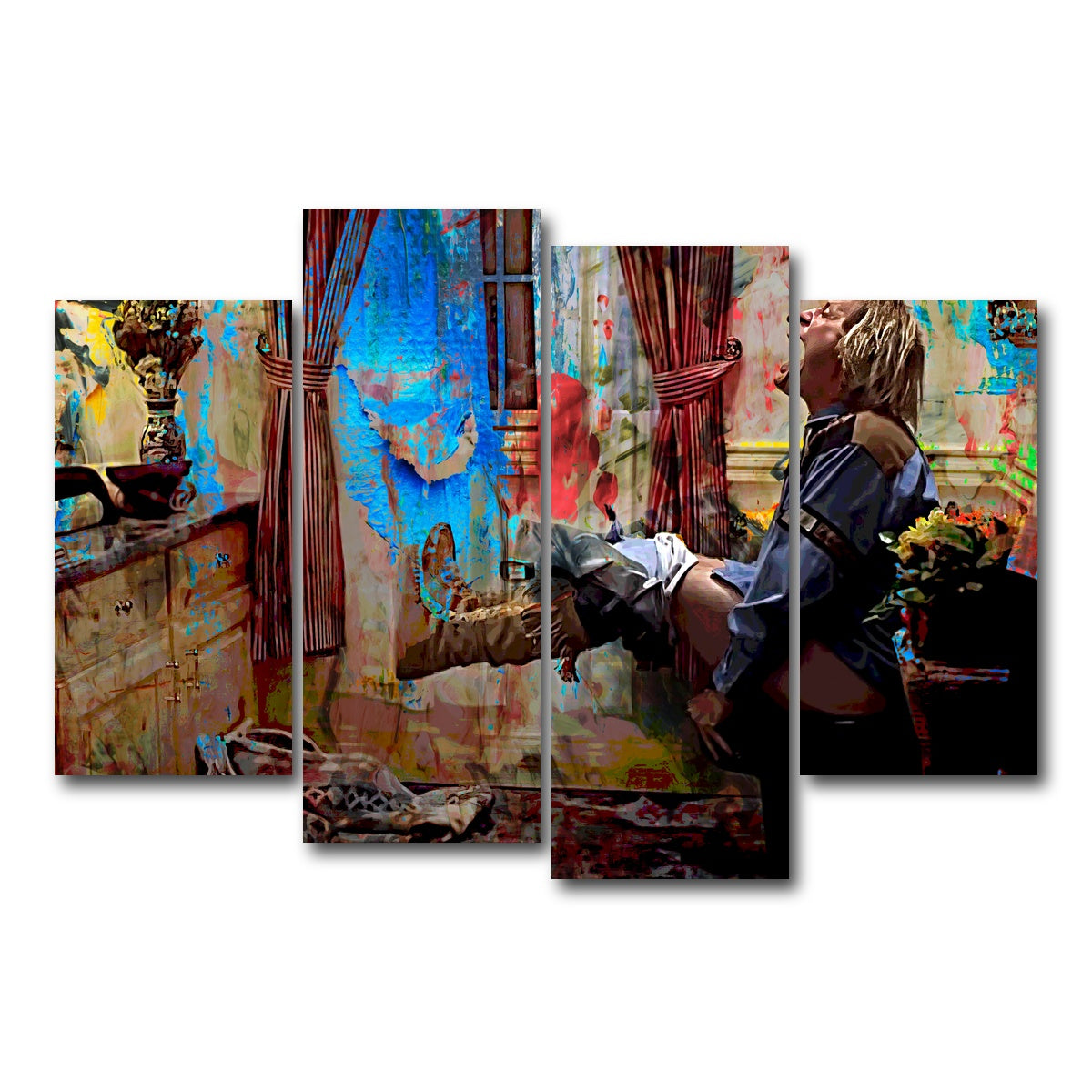 AUTO-MOCKUP WHITE | Dumb & Dumber Bathroom Decor | 4 Piece | Gallery Wrap Canvas | group=4_short
