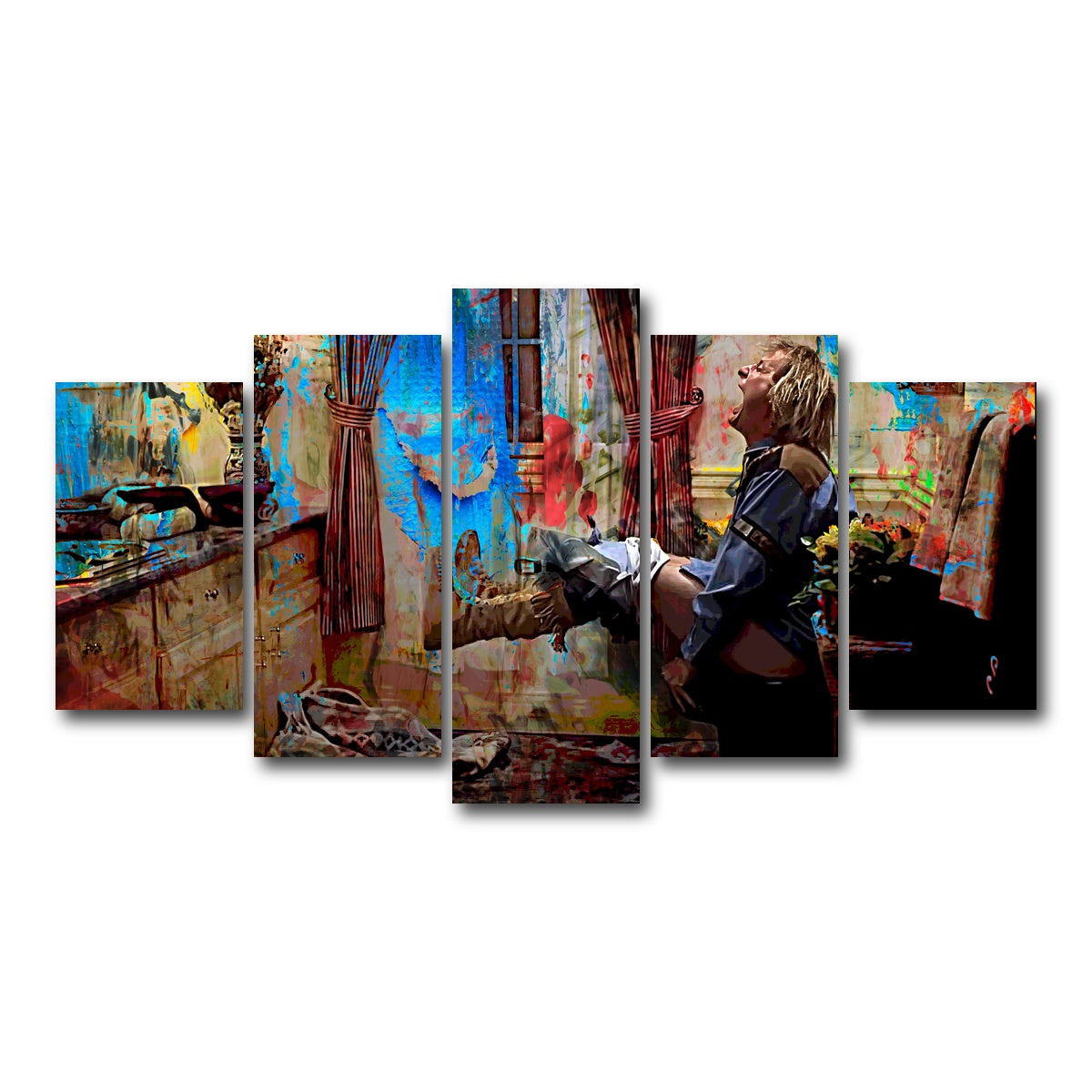 AUTO-MOCKUP WHITE | Dumb & Dumber Bathroom Decor | 5 Piece | Gallery Wrap Canvas | group=5_normal