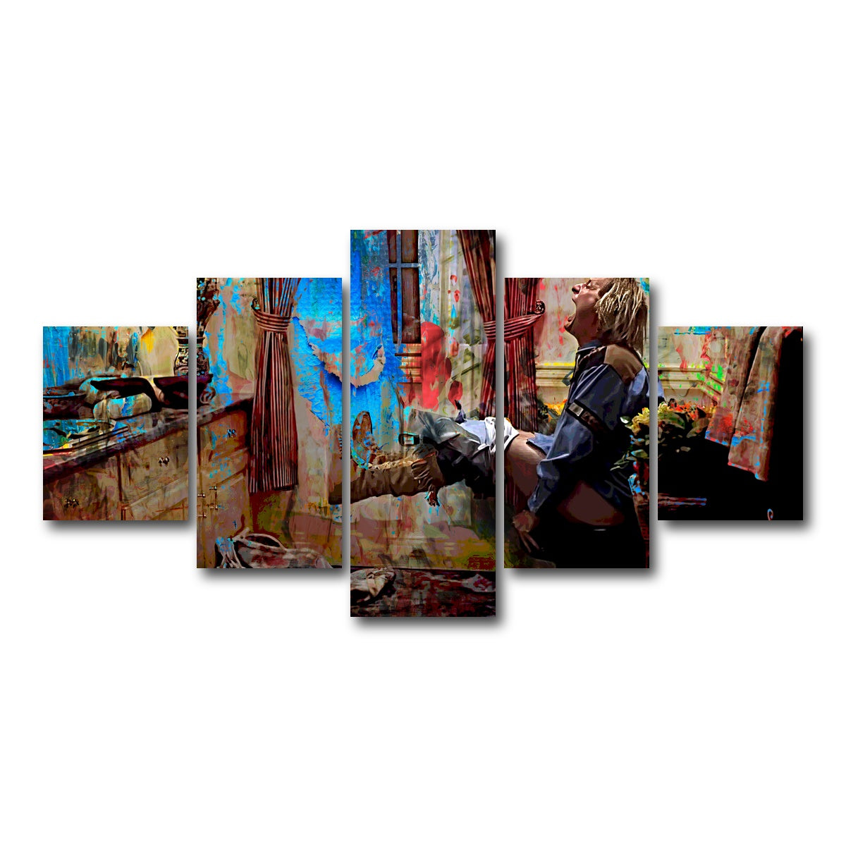 AUTO-MOCKUP WHITE | Dumb & Dumber Bathroom Decor | 5 Piece | Gallery Wrap Canvas | group=5_short