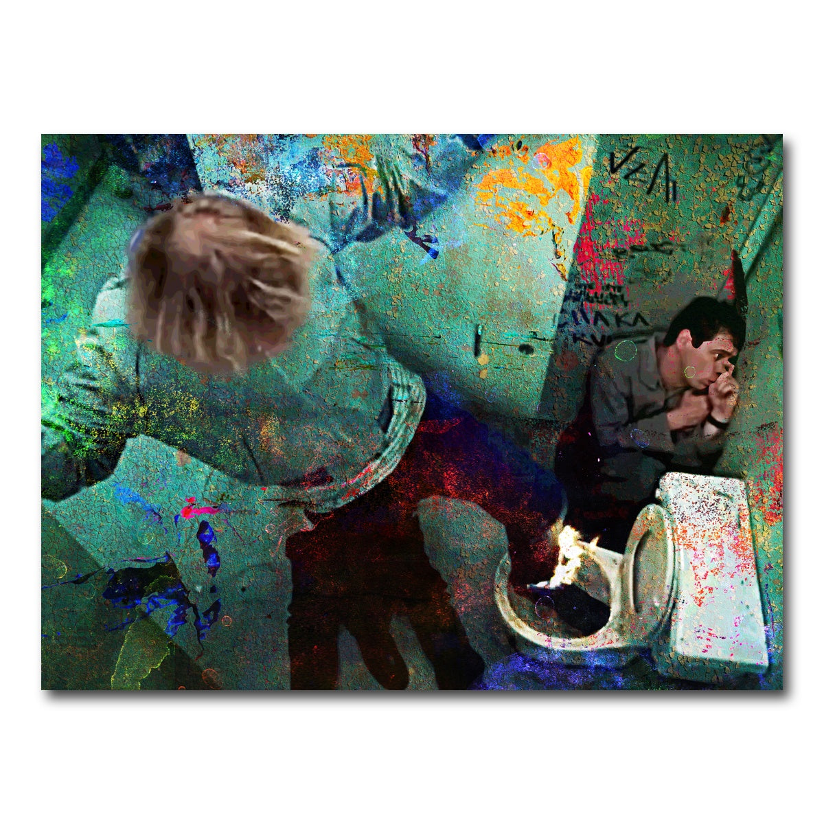 AUTO-MOCKUP WHITE | Dumb & Dumber Bathroom Stall | 1 Piece | Gallery Wrap Canvas | group=4x3