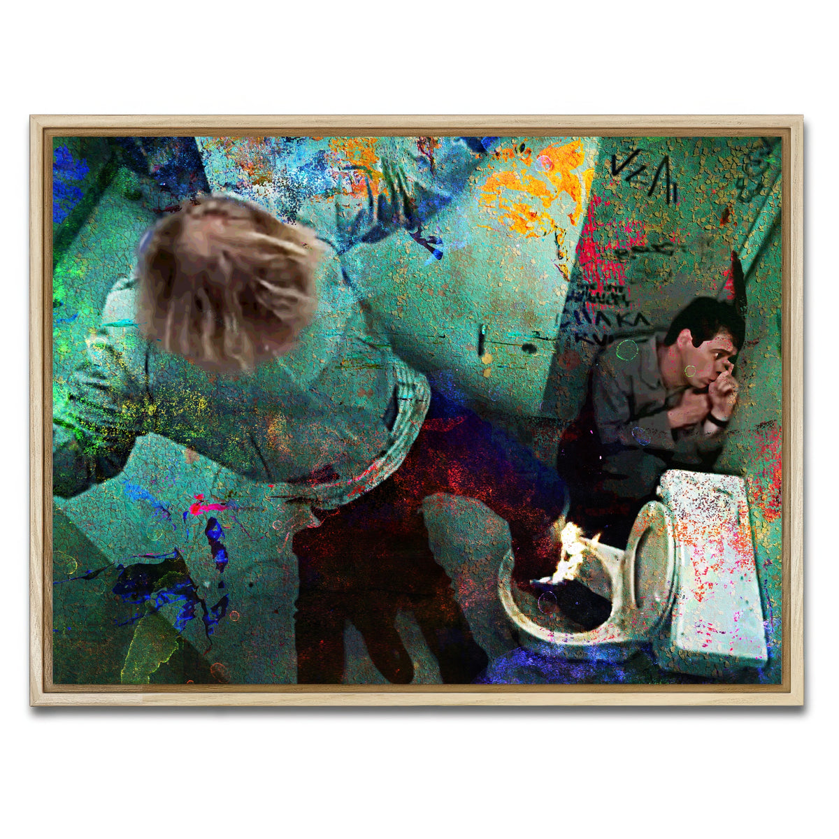 AUTO-MOCKUP WHITE | Dumb & Dumber Bathroom Stall | 1 Piece | Natural Framed Canvas | group=4x3