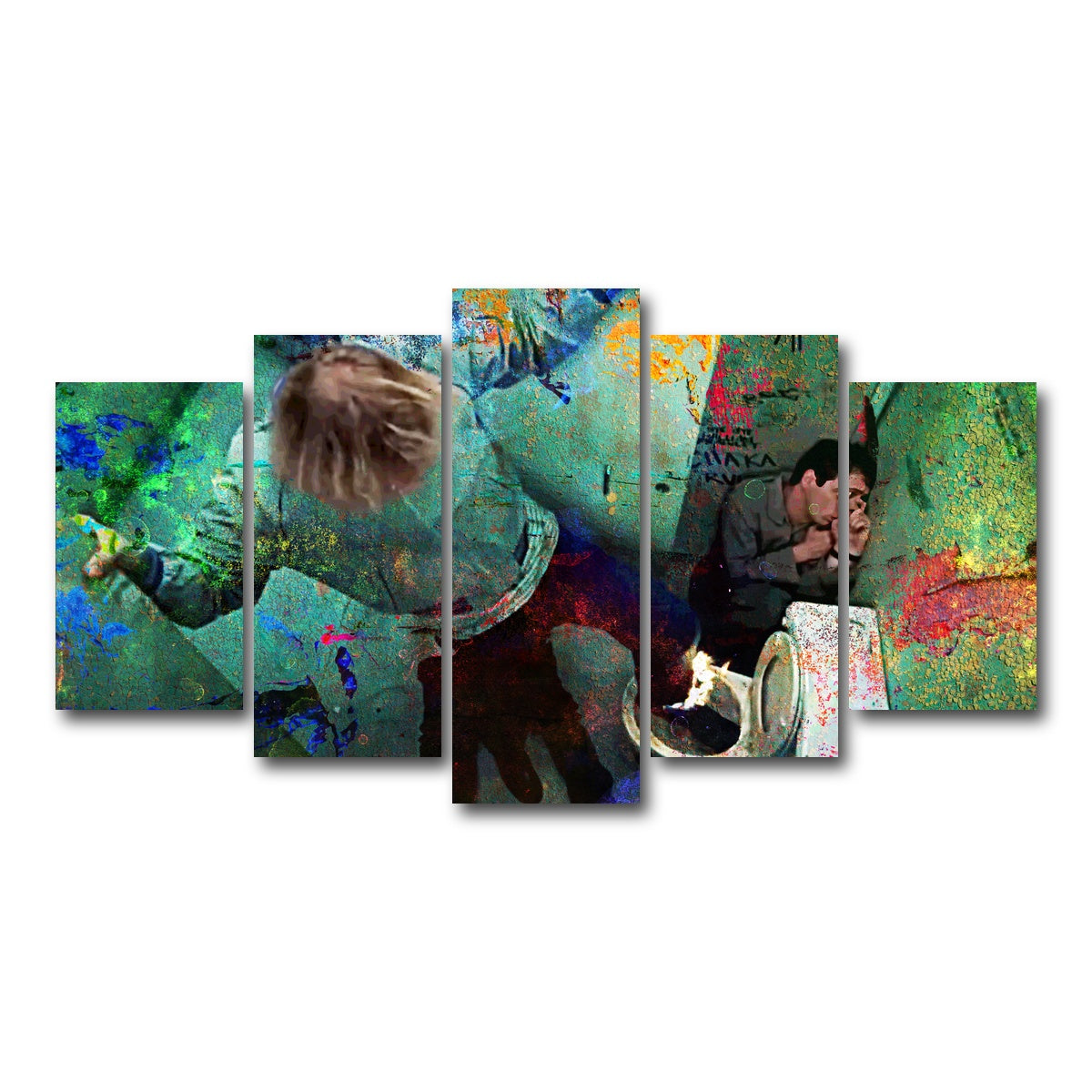 AUTO-MOCKUP WHITE | Dumb & Dumber Bathroom Stall | 5 Piece | Gallery Wrap Canvas | group=5_normal