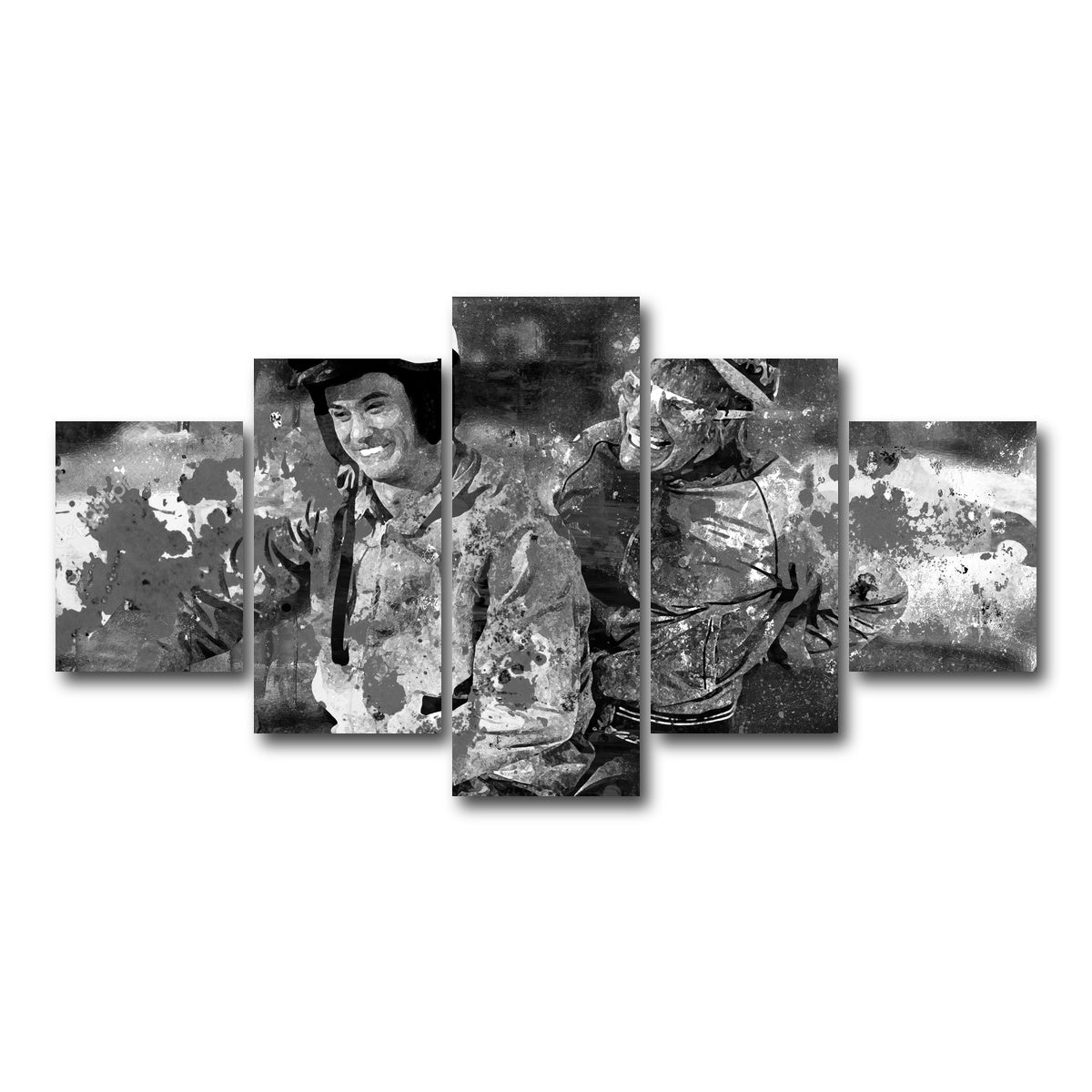 AUTO-MOCKUP WHITE | Dumb and Dumber Grayscale | 5 Piece | Gallery Wrap Canvas | group=5_short