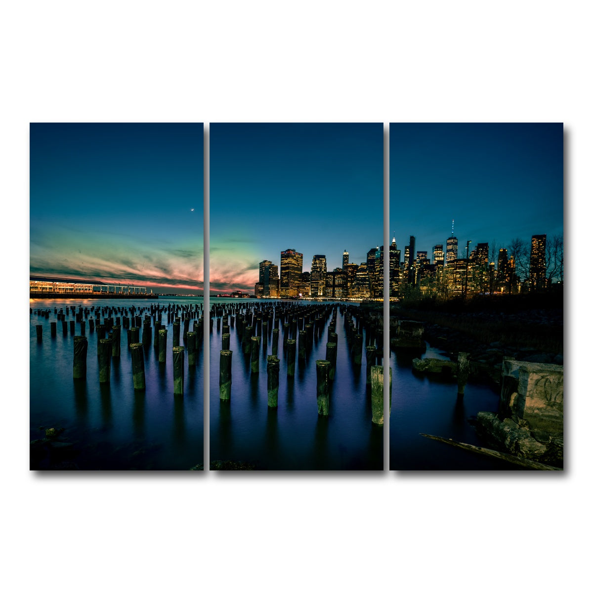 AUTO-MOCKUP WHITE | Dumbo Pier | 3 Piece | Gallery Wrap Canvas | group=12x24