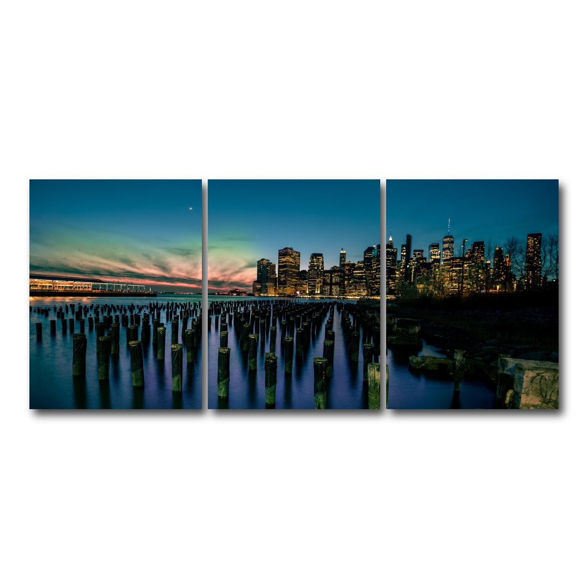 AUTO-MOCKUP WHITE | Dumbo Pier | 3 Piece | Gallery Wrap Canvas | group=18x24