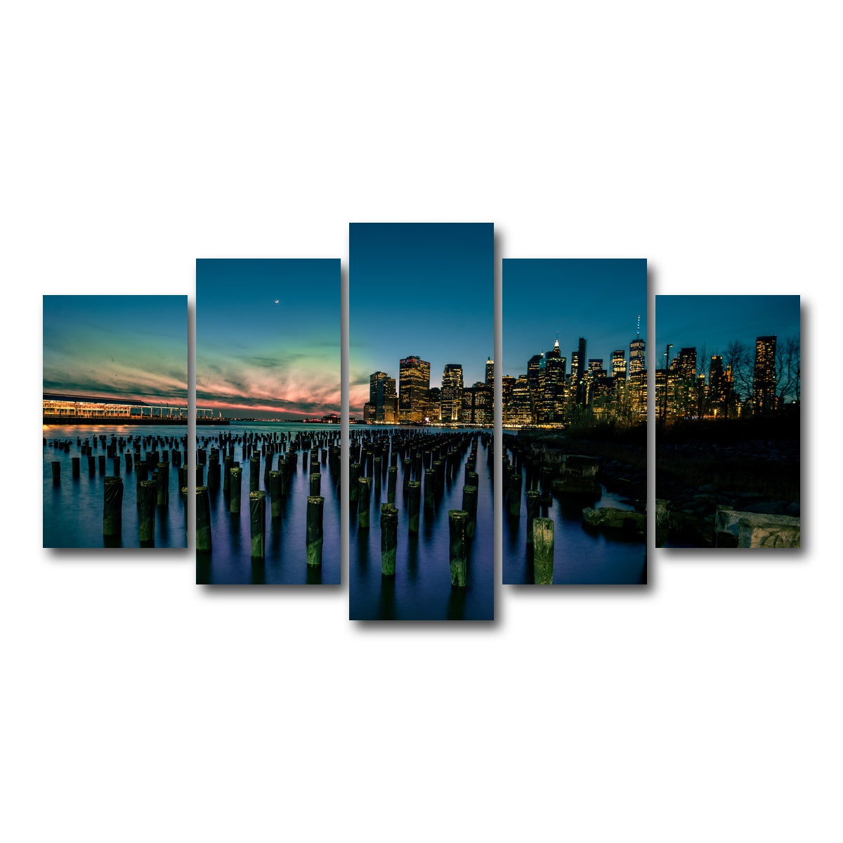 AUTO-MOCKUP WHITE | Dumbo Pier | 5 Piece | Gallery Wrap Canvas | group=5_normal