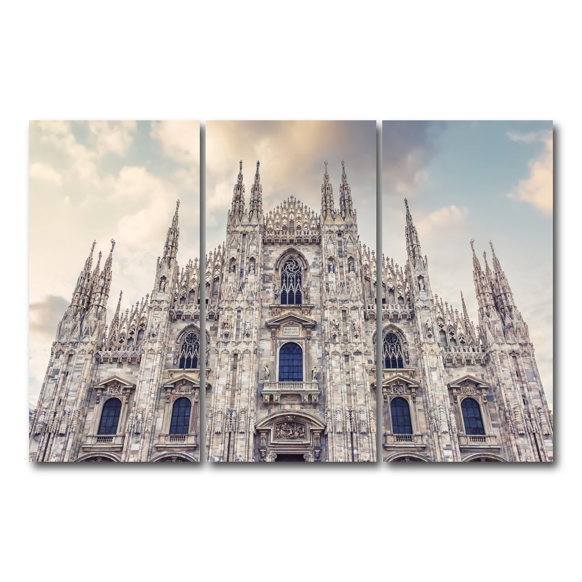 AUTO-MOCKUP WHITE | Duomo di Milano | 3 Piece | Gallery Wrap Canvas | group=12x24