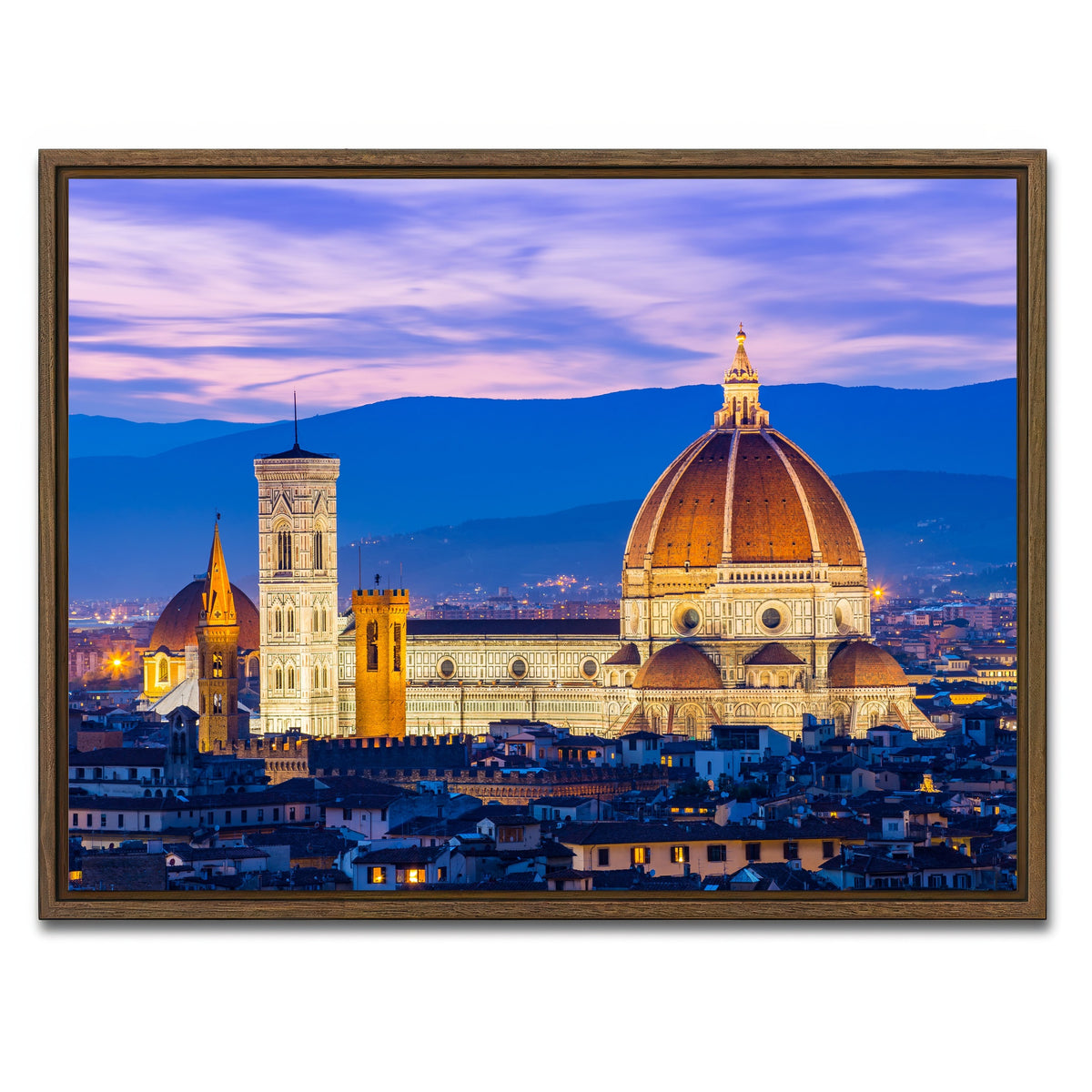 AUTO-MOCKUP WHITE | Duomo of Florence | 1 Piece | Walnut Framed Canvas | group=4x3