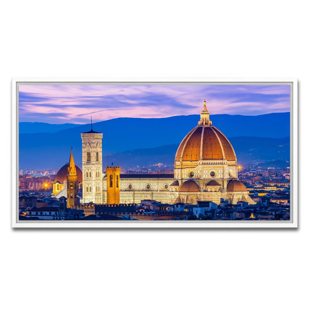 AUTO-MOCKUP WHITE | Duomo of Florence | 1 Piece | White Framed Canvas | group=2x1