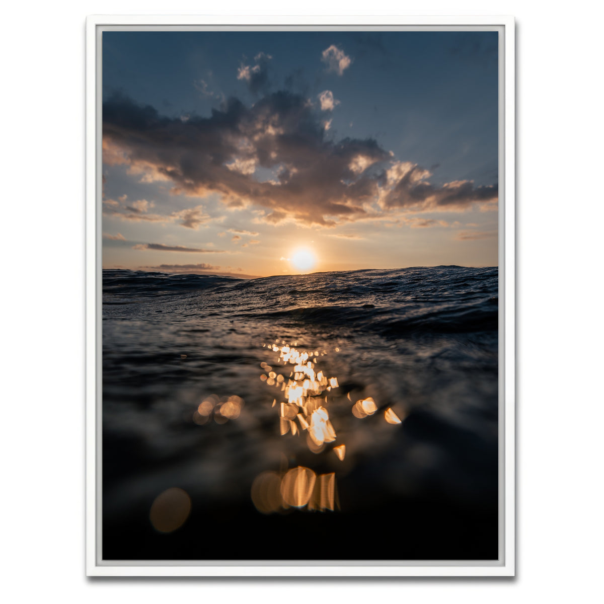 AUTO-MOCKUP WHITE | Dusk At Sea | 1 Piece | White Framed Canvas | group=3x4