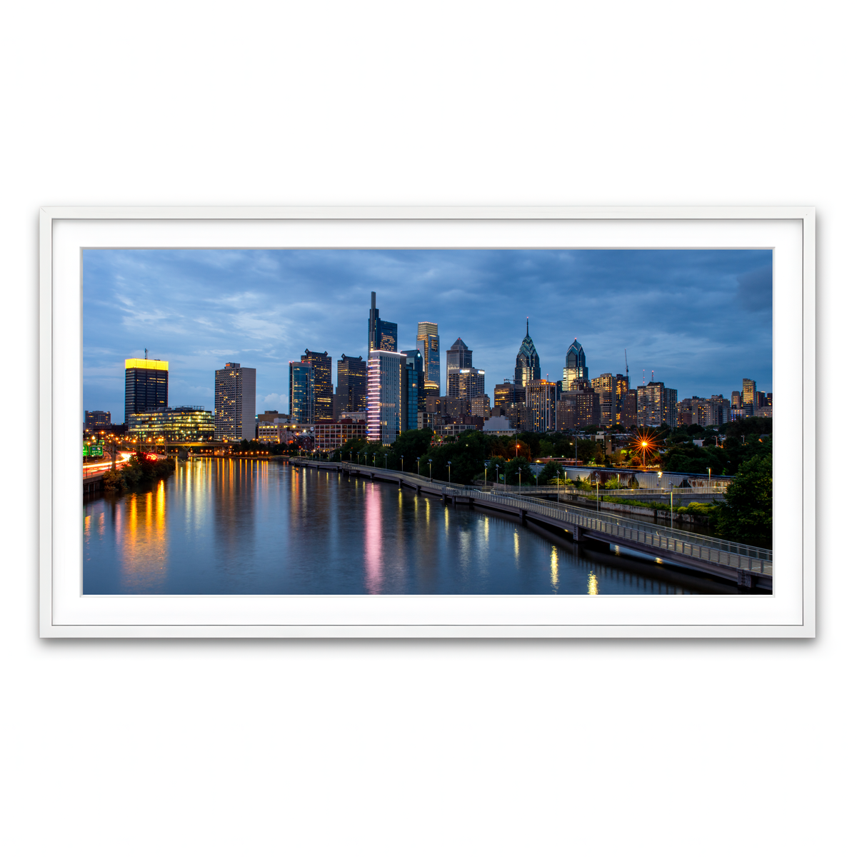 Framed Print 2x1 White