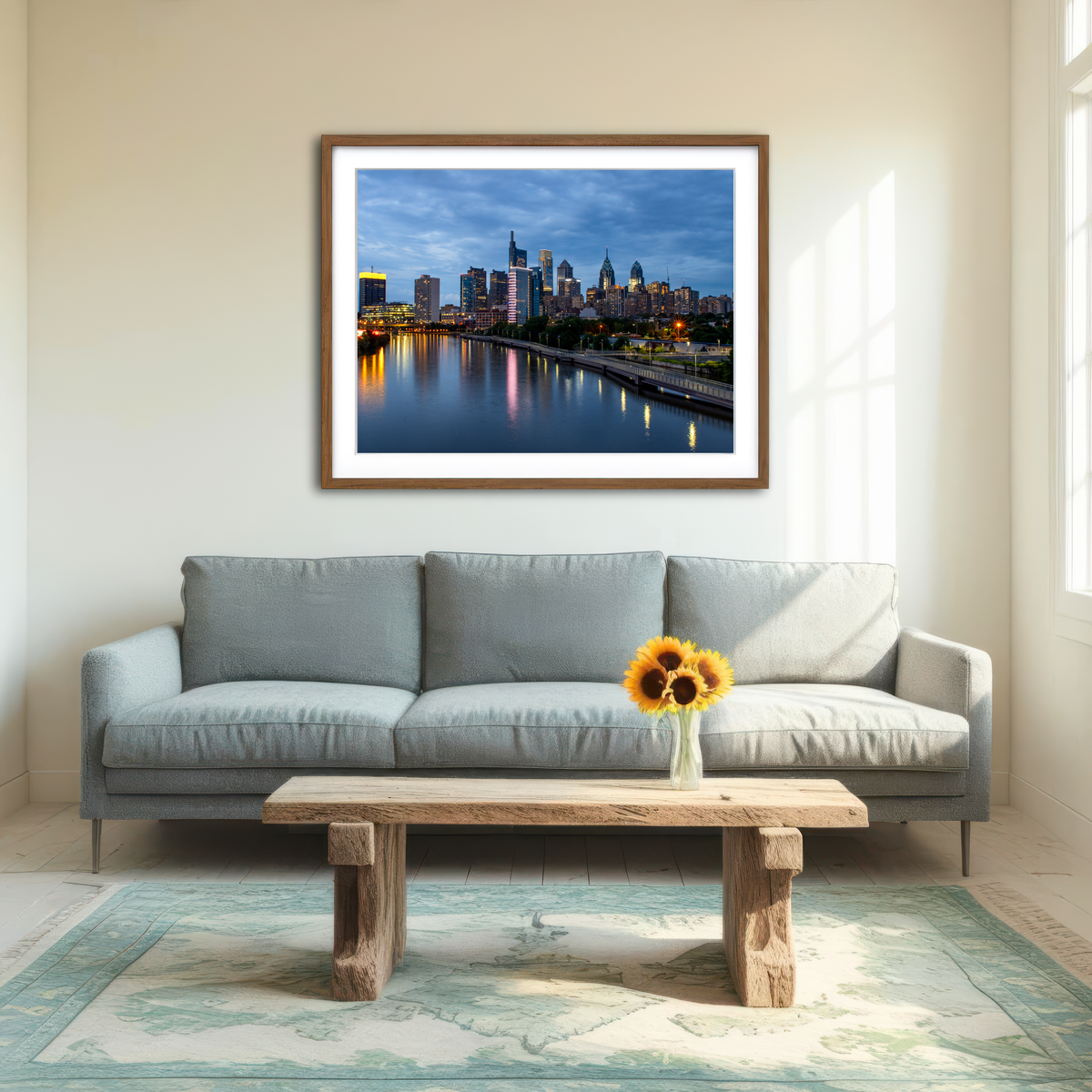 AUTO-MOCKUP ROOM | Dusk in Philadelphia Wall Art