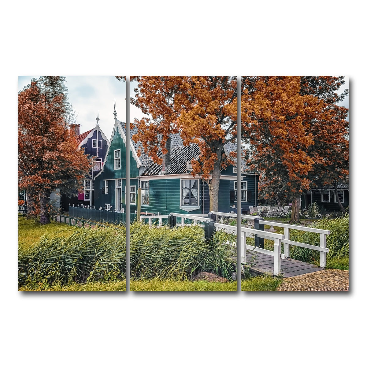 AUTO-MOCKUP WHITE | Dutch Countryside | 3 Piece | Gallery Wrap Canvas | group=12x24