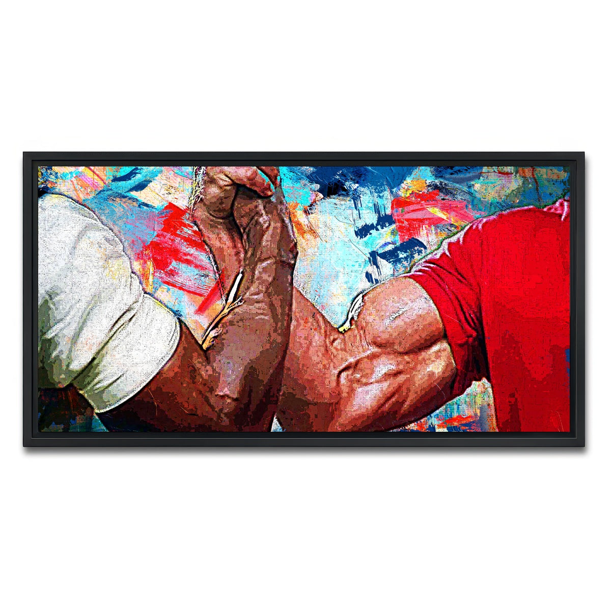 AUTO-MOCKUP WHITE | Dutch & Dillon Handshake | 1 Piece | Black Framed Canvas | group=2x1
