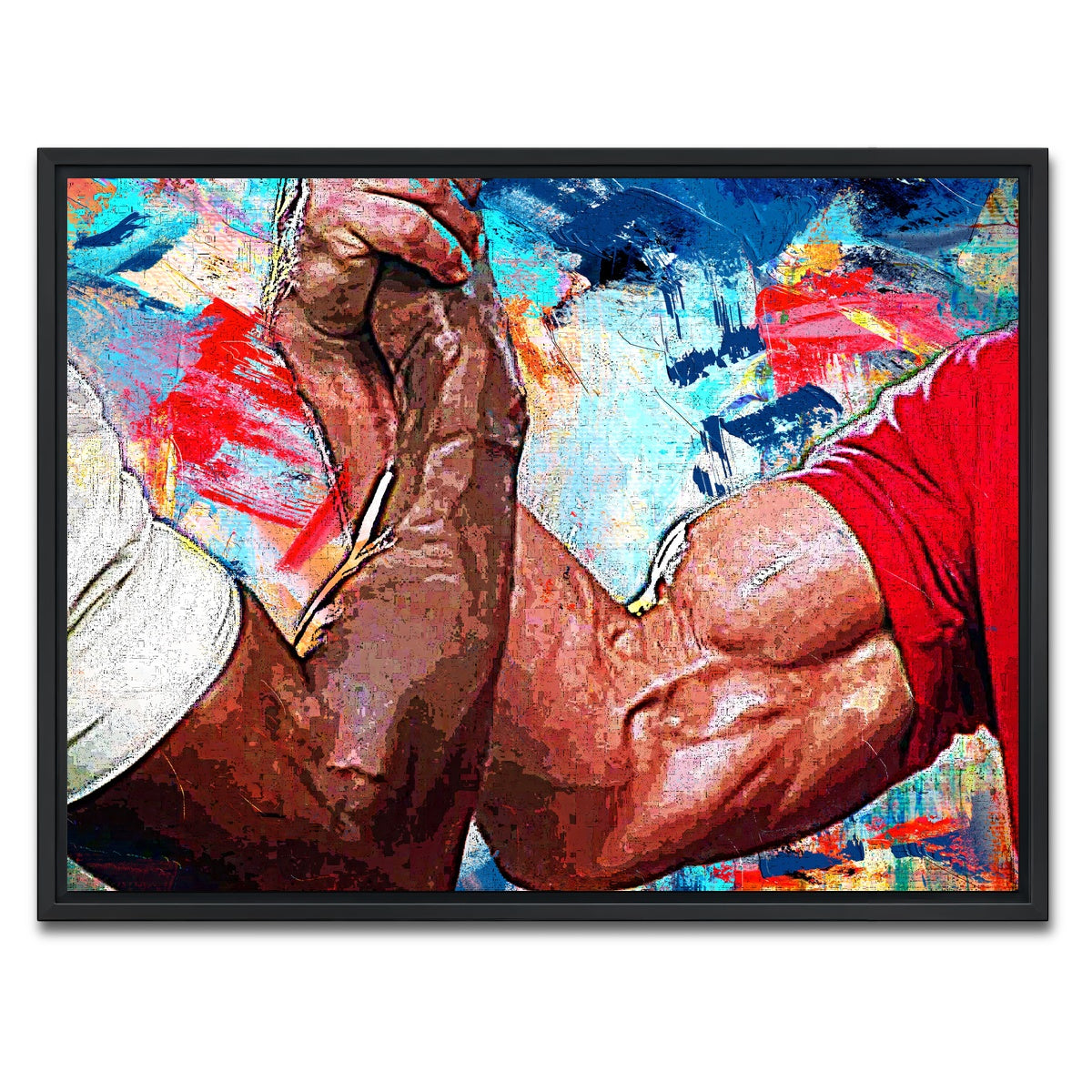 AUTO-MOCKUP WHITE | Dutch & Dillon Handshake | 1 Piece | Black Framed Canvas | group=4x3