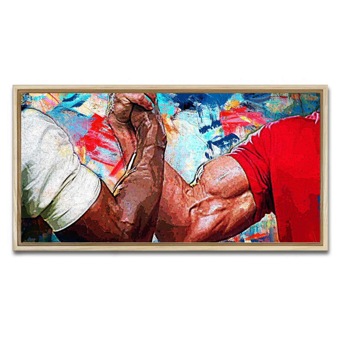 AUTO-MOCKUP WHITE | Dutch & Dillon Handshake | 1 Piece | Natural Framed Canvas | group=2x1