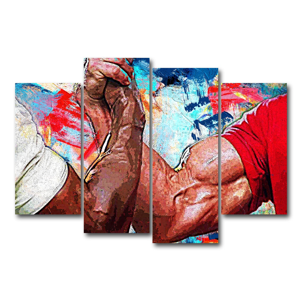 AUTO-MOCKUP WHITE | Dutch & Dillon Handshake | 4 Piece | Gallery Wrap Canvas | group=4_short