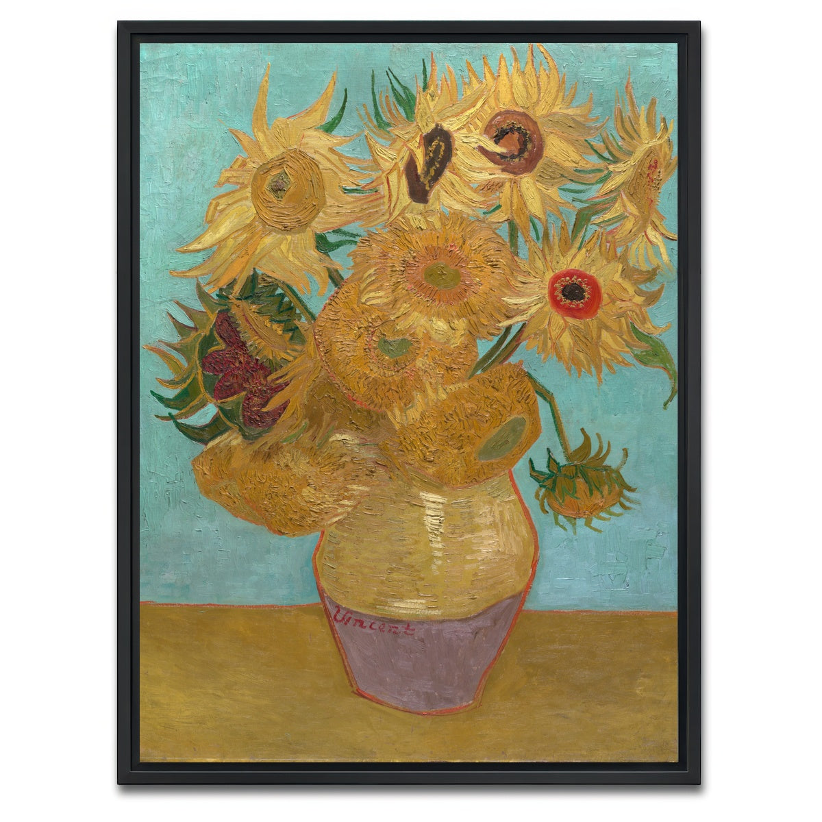 AUTO-MOCKUP WHITE | Dutch Sunflowers | 1 Piece | Black Framed Canvas | group=3x4