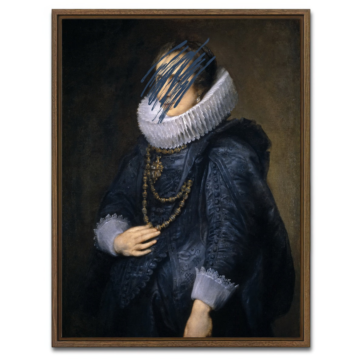 AUTO-MOCKUP WHITE | Dutchess with a Migraine | 1 Piece | Walnut Framed Canvas | group=3x4