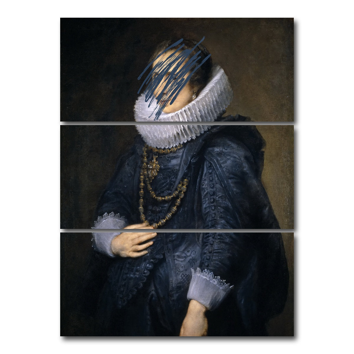 AUTO-MOCKUP WHITE | Dutchess with a Migraine | 3 Piece | Gallery Wrap Canvas | group=8x18_stacked