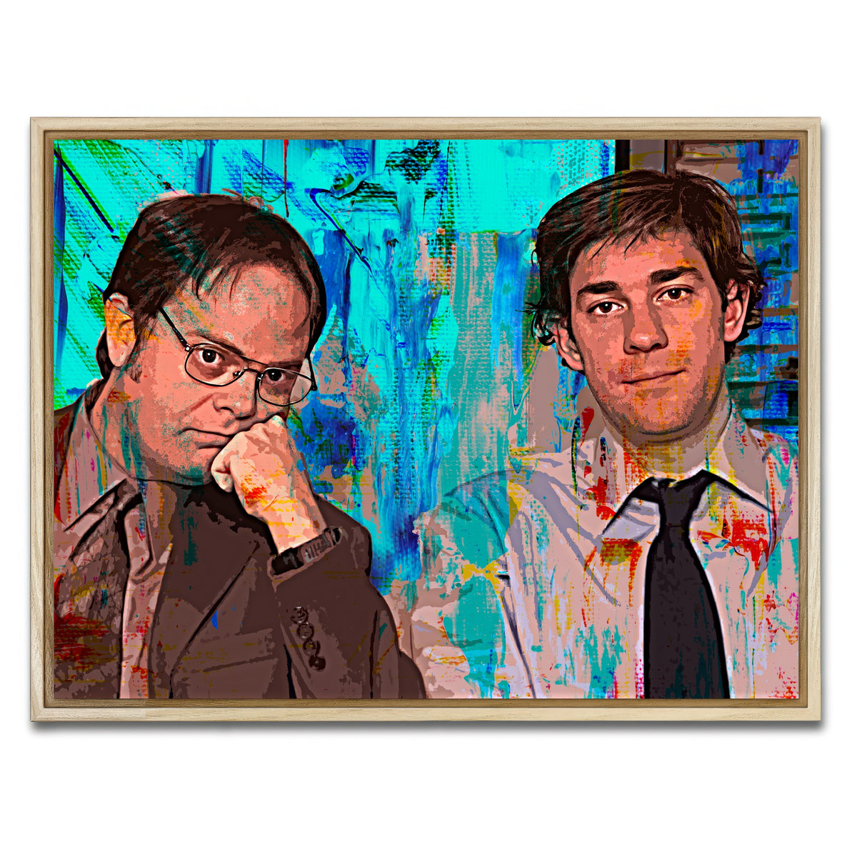 AUTO-MOCKUP WHITE | Dwight & Jim | 1 Piece | Natural Framed Canvas | group=4x3