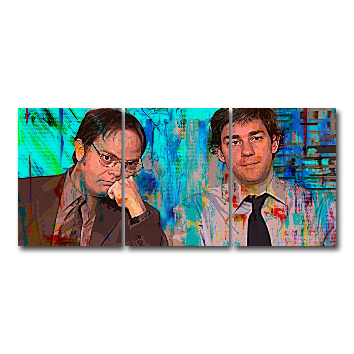 AUTO-MOCKUP WHITE | Dwight & Jim | 3 Piece | Gallery Wrap Canvas | group=18x24