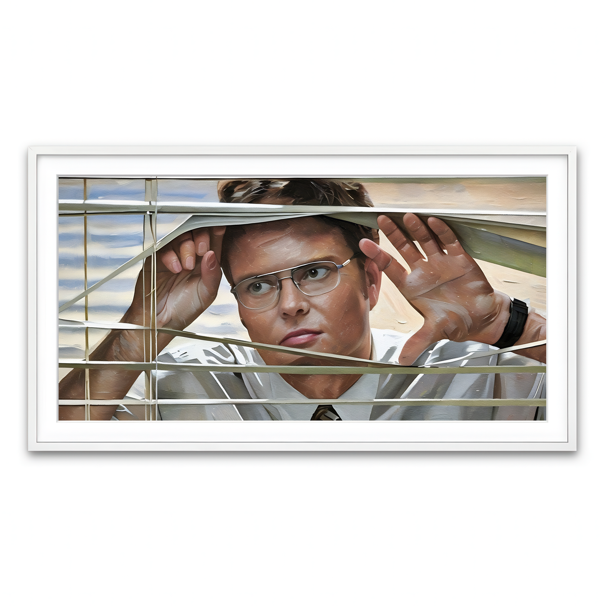 Framed Print 2x1 White