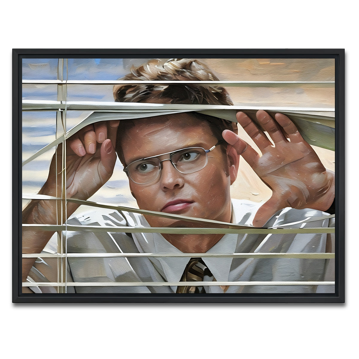 AUTO-MOCKUP WHITE | Dwight Painted | 1 Piece | Black Framed Canvas | group=4x3