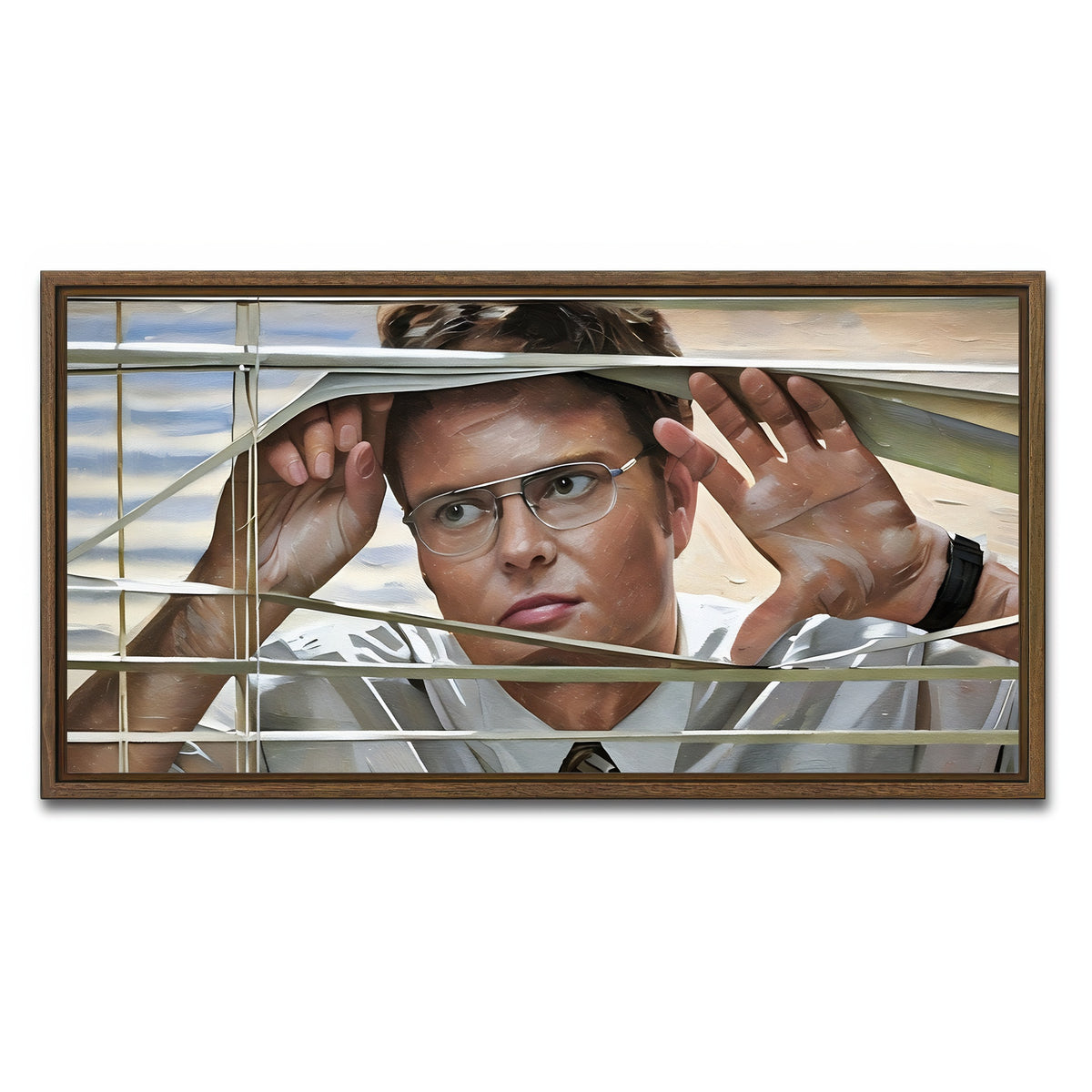 AUTO-MOCKUP WHITE | Dwight Painted | 1 Piece | Walnut Framed Canvas | group=2x1