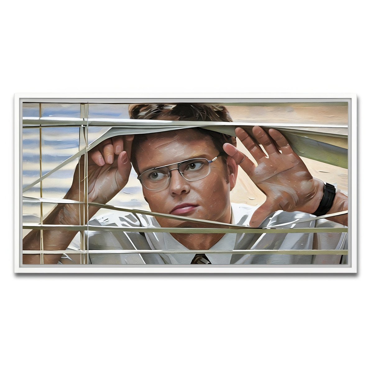 AUTO-MOCKUP WHITE | Dwight Painted | 1 Piece | White Framed Canvas | group=2x1