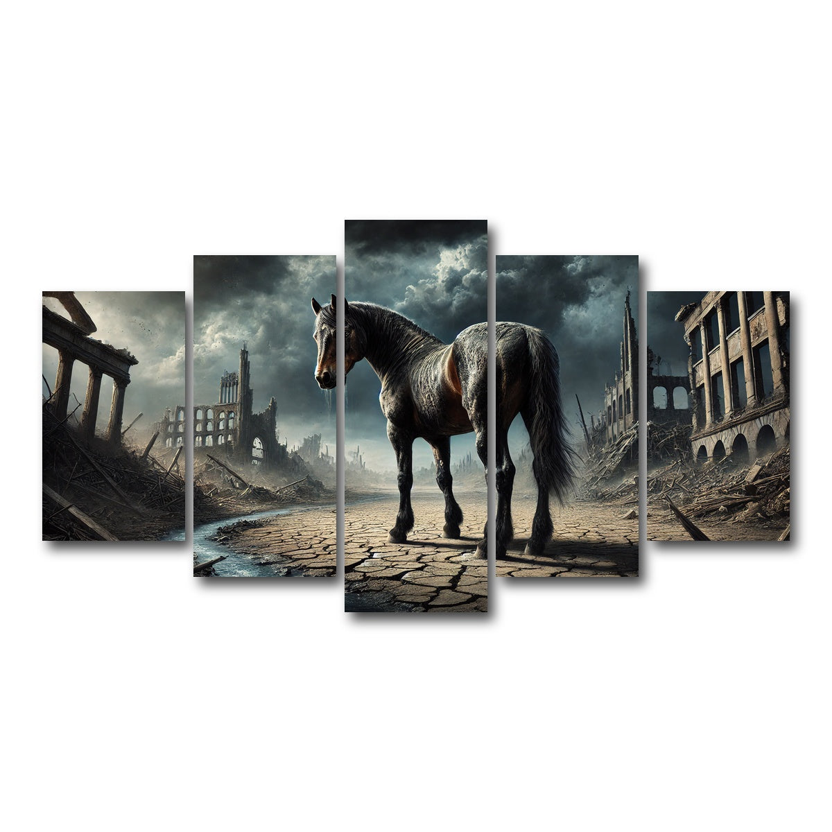 AUTO-MOCKUP WHITE | Dystopian Quarter Horse | 5 Piece | Gallery Wrap Canvas | group=5_normal