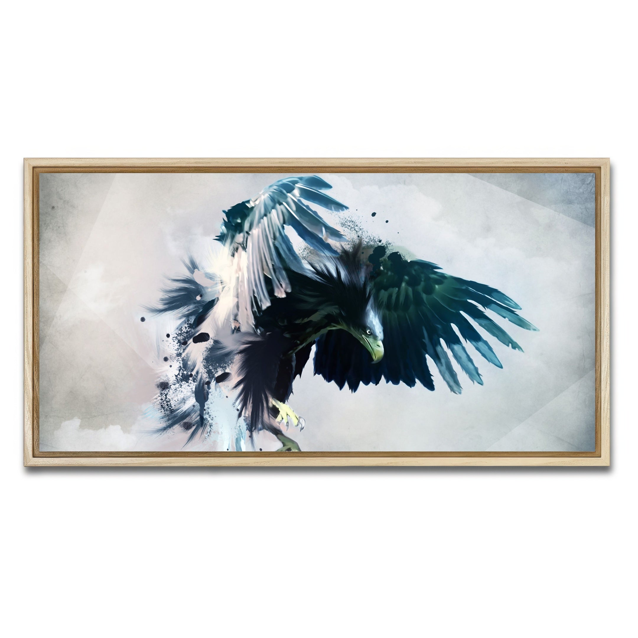 AUTO-MOCKUP WHITE | Eagle Abstract | 1 Piece | Natural Frame | group=2x1