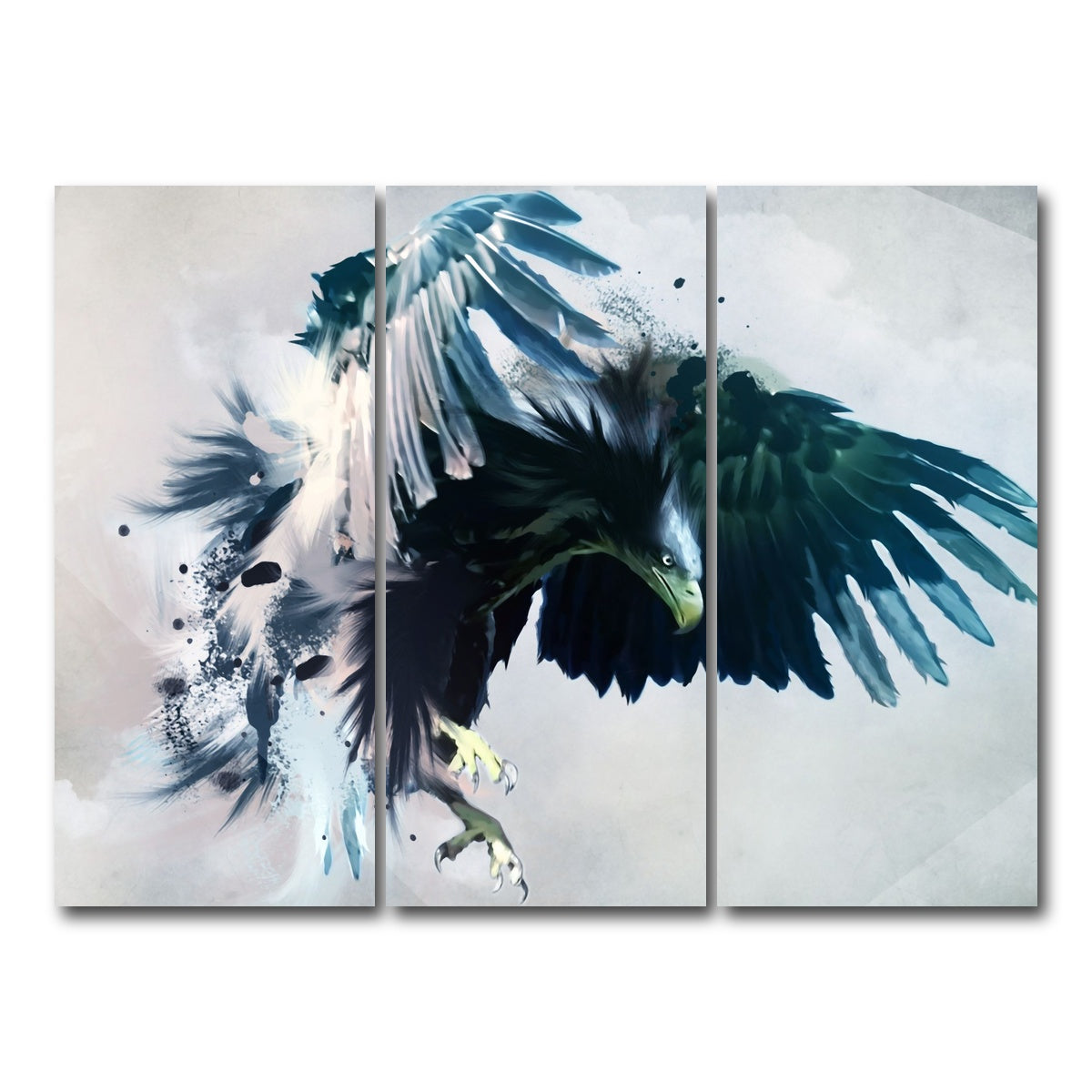 AUTO-MOCKUP WHITE | Eagle Abstract | 3 Piece | Gallery Wrapped | group=8x18