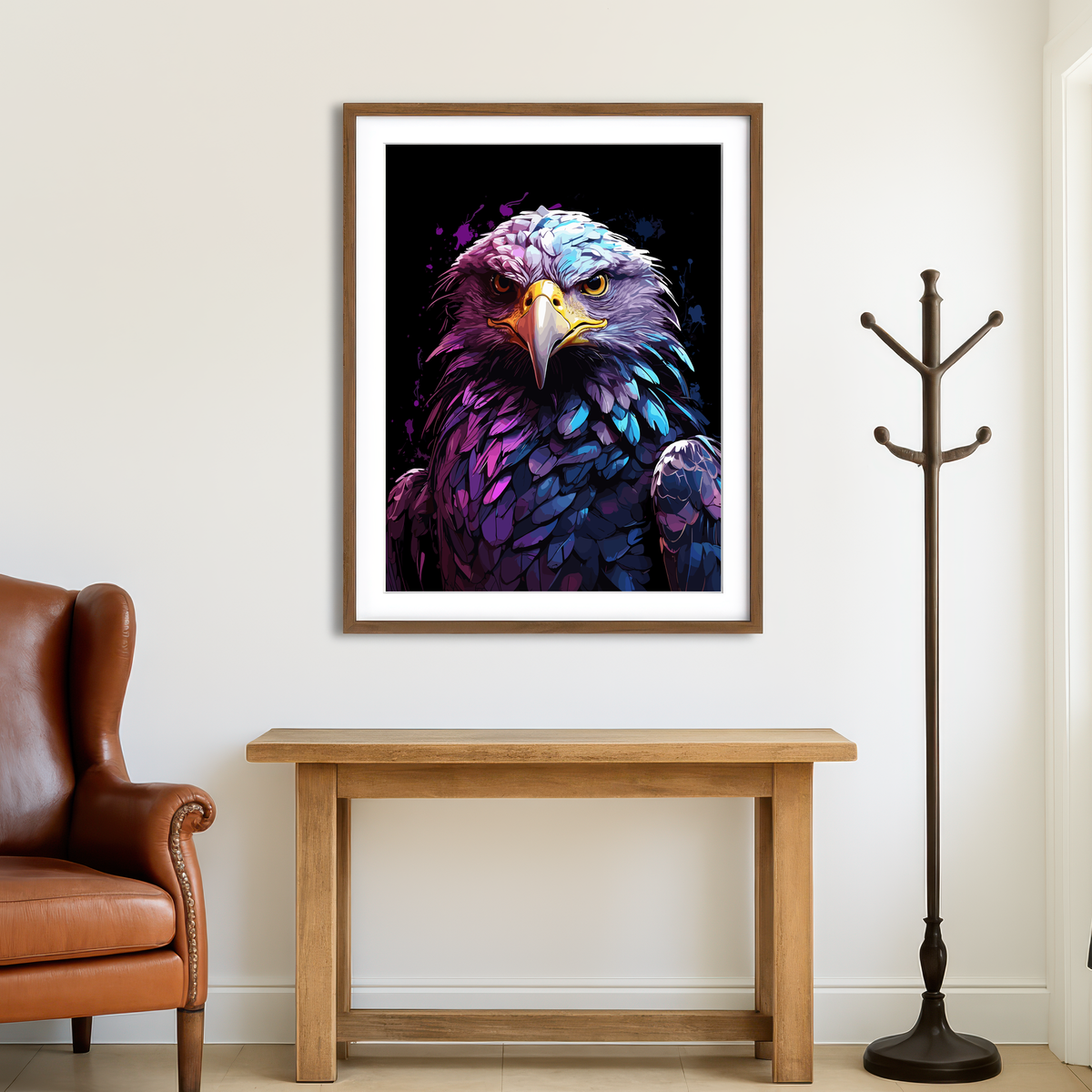 AUTO-MOCKUP ROOM | Eagle Animal Colorful Wall Art