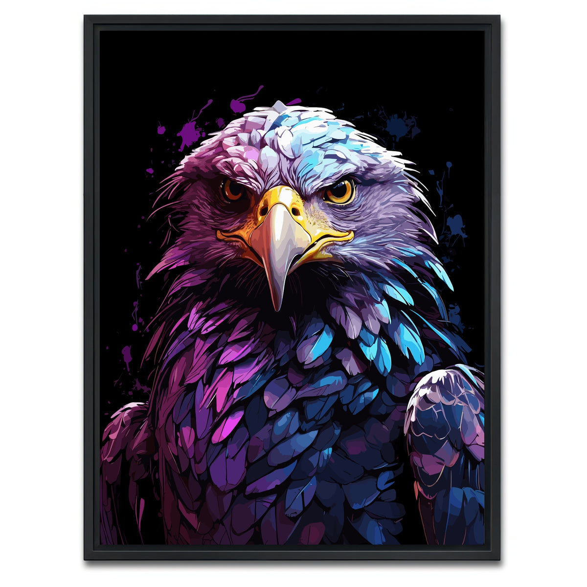 AUTO-MOCKUP WHITE | Eagle Animal Colorful | 1 Piece | Black Framed Canvas | group=3x4