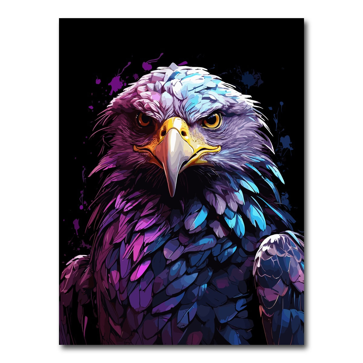 AUTO-MOCKUP WHITE | Eagle Animal Colorful | 1 Piece | Gallery Wrap Canvas | group=3x4