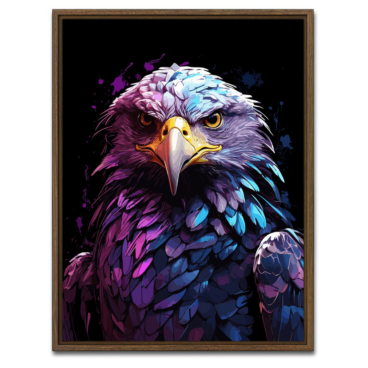 AUTO-MOCKUP WHITE | Eagle Animal Colorful | 1 Piece | Walnut Framed Canvas | group=3x4