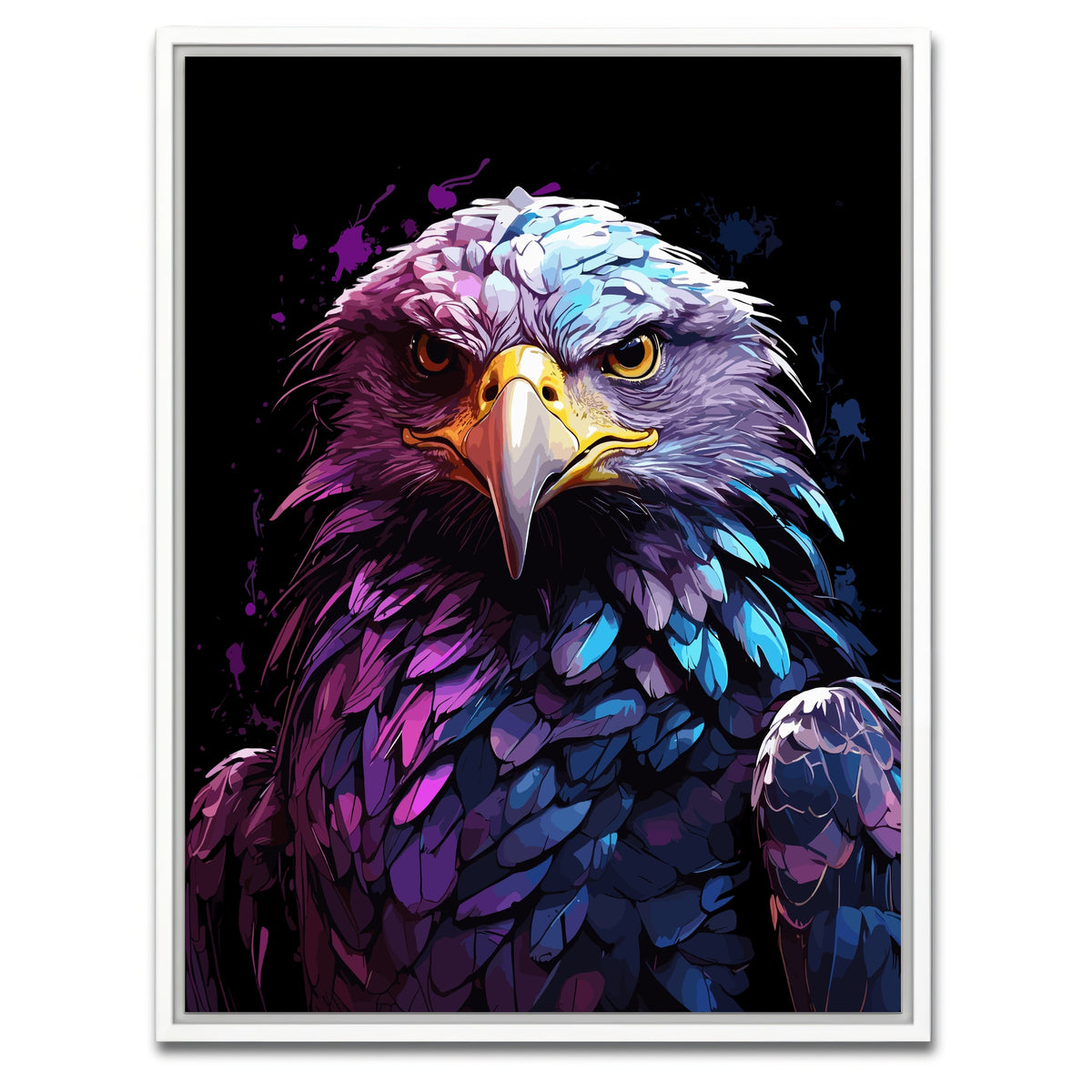 AUTO-MOCKUP WHITE | Eagle Animal Colorful | 1 Piece | White Framed Canvas | group=3x4