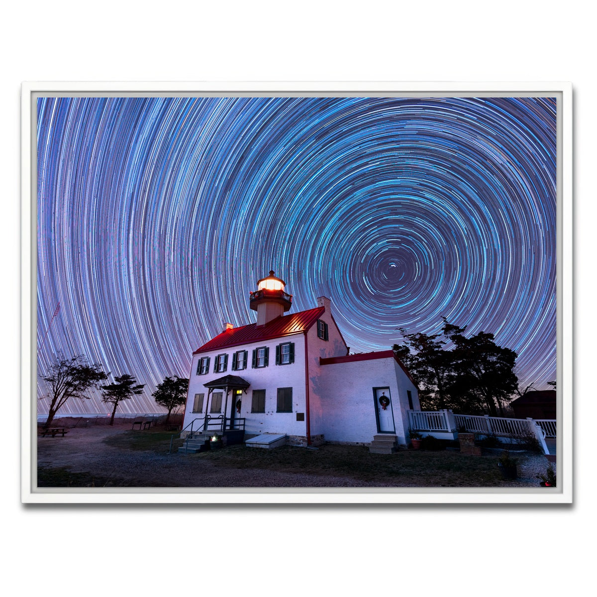 AUTO-MOCKUP WHITE | East Point Lighthouse - Winter Spinnies | 1 Piece | White Framed Canvas | group=4x3