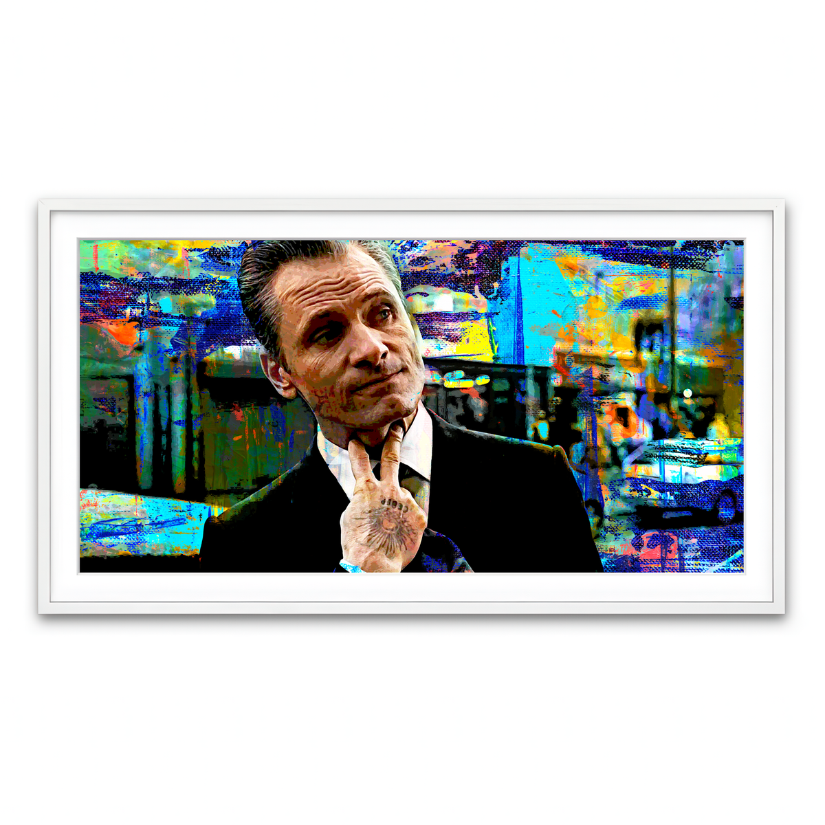 Framed Print 2x1 White