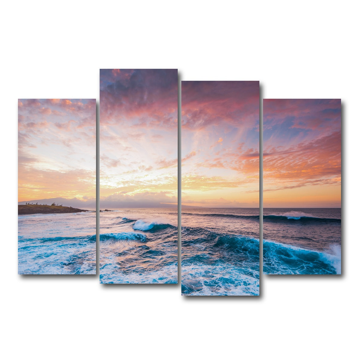 AUTO-MOCKUP WHITE | Easy Evening | 4 Piece | Gallery Wrap Canvas | group=4_normal