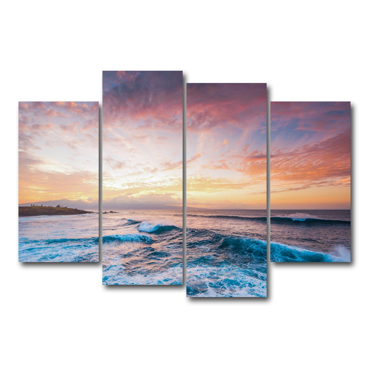 AUTO-MOCKUP WHITE | Easy Evening | 4 Piece | Gallery Wrap Canvas | group=4_short