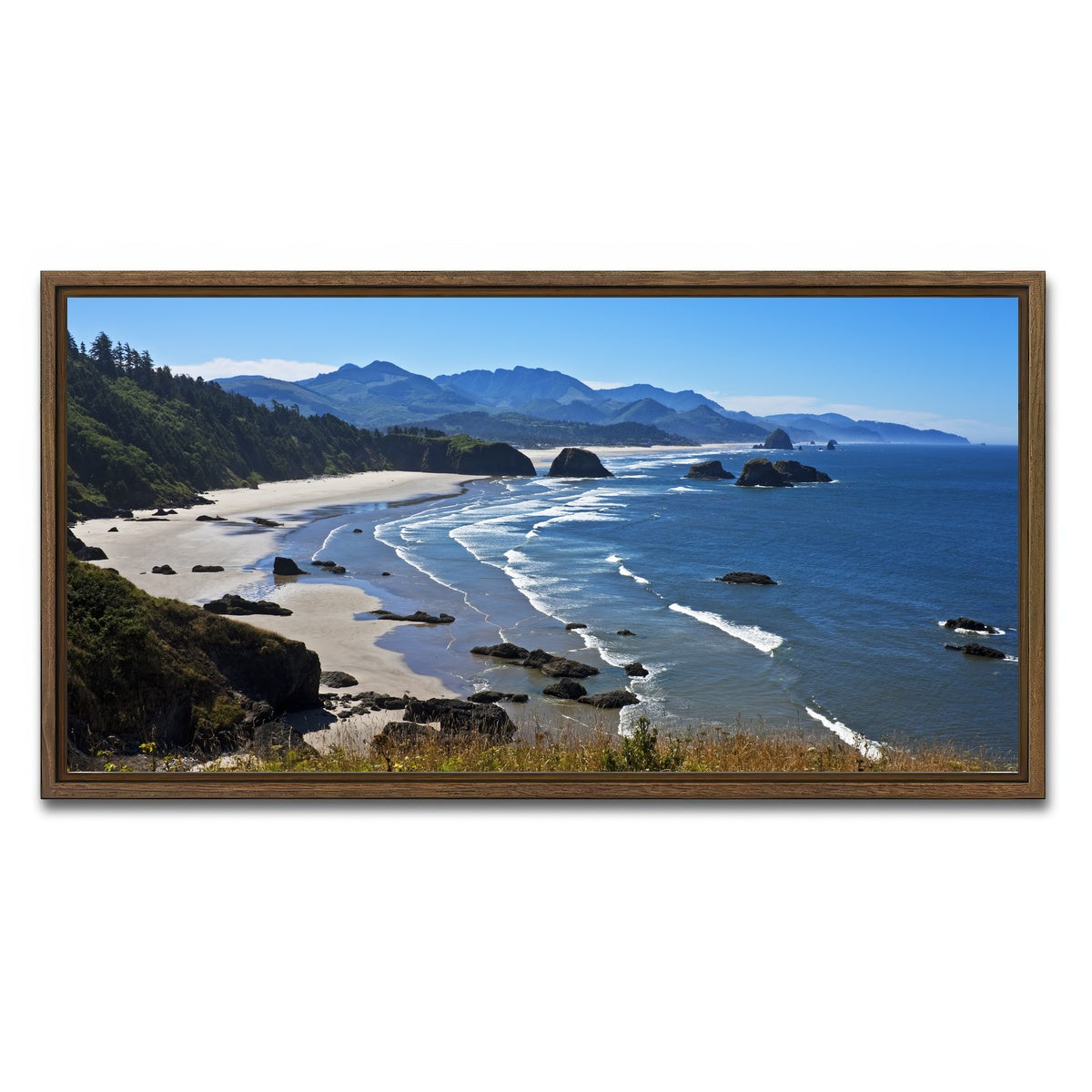 AUTO-MOCKUP WHITE | Ecola State Park | 1 Piece | Walnut Framed Canvas | group=2x1